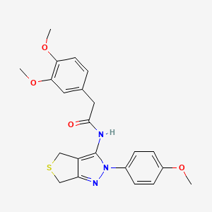 molecular formula C22H23N3O4S B2357031 2-(3,4-ジメトキシフェニル)-N-(2-(4-メトキシフェニル)-4,6-ジヒドロ-2H-チエノ[3,4-c]ピラゾール-3-イル)アセトアミド CAS No. 476458-24-9