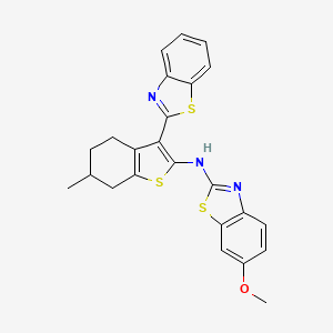 N-(3-(benzo[d]thiazol-2-yl)-6-methyl-4,5,6,7-tetrahydrobenzo[b]thiophen-2-yl)-6-methoxybenzo[d]thiazol-2-amine