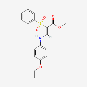 molecular formula C18H19NO5S B2357047 甲基 (2Z)-3-[(4-乙氧基苯基)氨基]-2-(苯磺酰基)丙烯酸酯 CAS No. 1327195-80-1