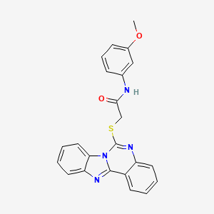 2-(benzimidazo[1,2-c]quinazolin-6-ylthio)-N-(3-methoxyphenyl)acetamide