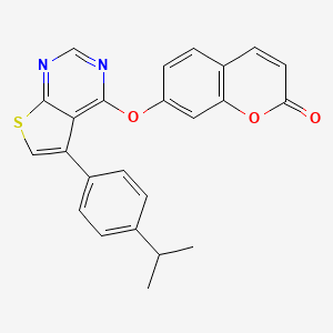 molecular formula C24H18N2O3S B2357064 7-((5-(4-isopropylphenyl)thieno[2,3-d]pyrimidin-4-yl)oxy)-2H-chromen-2-one CAS No. 670270-82-3