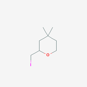 molecular formula C8H15IO B2357065 2-(Iodomethyl)-4,4-dimethyloxane CAS No. 2567496-81-3