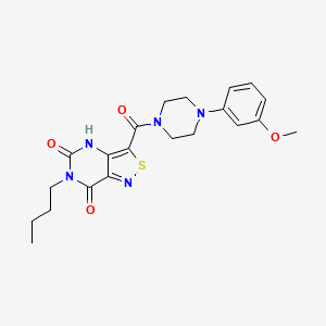 molecular formula C21H25N5O4S B2357071 6-丁基-3-{[4-(3-甲氧基苯基)哌嗪基]羰基}异噻唑并[4,3-d]嘧啶-5,7(4H,6H)-二酮 CAS No. 1251688-75-1