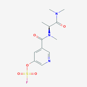 molecular formula C12H16FN3O5S B2357080 3-[[(2S)-1-(Dimethylamino)-1-oxopropan-2-yl]-methylcarbamoyl]-5-fluorosulfonyloxypyridine CAS No. 2418593-67-4