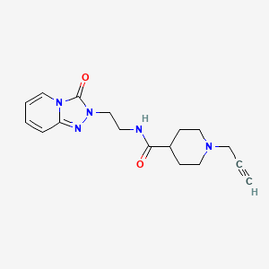 molecular formula C17H21N5O2 B2357083 N-(2-{3-氧代-2H,3H-[1,2,4]三唑并[4,3-a]吡啶-2-基}乙基)-1-(炔丙-2-基)哌啶-4-甲酰胺 CAS No. 1280982-80-0