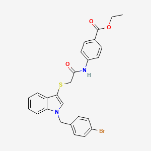 Ethyl 4-[[2-[1-[(4-bromophenyl)methyl]indol-3-yl]sulfanylacetyl]amino]benzoate