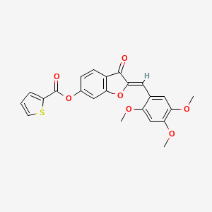 molecular formula C23H18O7S B2357087 (Z)-3-oxo-2-(2,4,5-trimethoxybenzylidene)-2,3-dihydrobenzofuran-6-yl thiophene-2-carboxylate CAS No. 622362-12-3