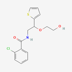 molecular formula C15H16ClNO3S B2357090 2-chloro-N-(2-(2-hydroxyethoxy)-2-(thiophen-2-yl)ethyl)benzamide CAS No. 2034564-73-1