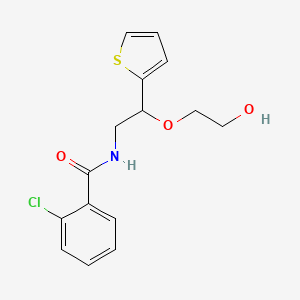 molecular formula C15H16ClNO3S B2357090 2-氯-N-(2-(2-羟乙氧基)-2-(噻吩-2-基)乙基)苯甲酰胺 CAS No. 2034564-73-1