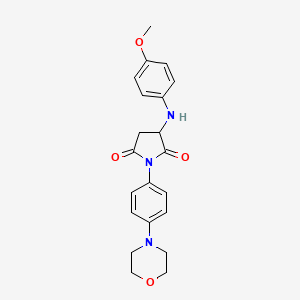 molecular formula C21H23N3O4 B2357091 3-((4-甲氧基苯基)氨基)-1-(4-吗啉基苯基)吡咯烷-2,5-二酮 CAS No. 470696-05-0