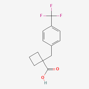 molecular formula C13H13F3O2 B2357092 1-[4-(三氟甲基)苄基]环丁烷甲酸 CAS No. 1439900-17-0