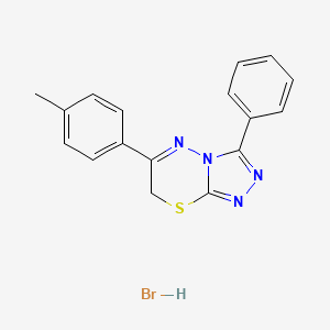 molecular formula C17H15BrN4S B2357094 3-phenyl-6-(p-tolyl)-7H-[1,2,4]triazolo[3,4-b][1,3,4]thiadiazine hydrobromide CAS No. 1179473-63-2