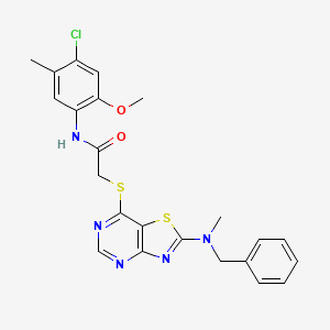 2-((2-(benzyl(methyl)amino)thiazolo[4,5-d]pyrimidin-7-yl)thio)-N-(4-chloro-2-methoxy-5-methylphenyl)acetamide