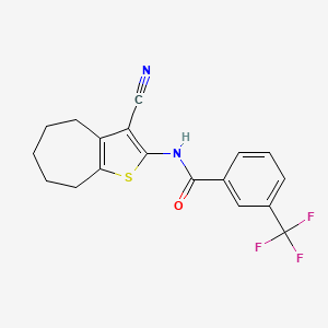 N-(3-cyano-5,6,7,8-tetrahydro-4H-cyclohepta[b]thiophen-2-yl)-3-(trifluoromethyl)benzamide