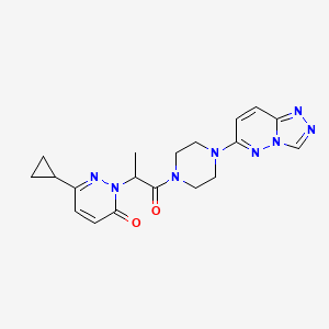2-(1-(4-([1,2,4]triazolo[4,3-b]pyridazin-6-yl)piperazin-1-yl)-1-oxopropan-2-yl)-6-cyclopropylpyridazin-3(2H)-one