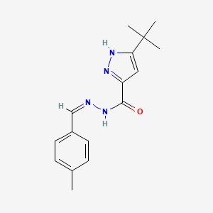 molecular formula C16H20N4O B2357106 (Z)-3-(叔丁基)-N'-(4-甲基苄基)-1H-吡唑-5-甲酰肼 CAS No. 1284273-95-5