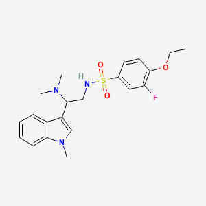 molecular formula C21H26FN3O3S B2357109 N-(2-(dimethylamino)-2-(1-methyl-1H-indol-3-yl)ethyl)-4-ethoxy-3-fluorobenzenesulfonamide CAS No. 1091414-82-2