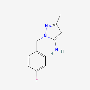 molecular formula C11H12FN3 B2357111 1-(4-Fluorobenzyl)-3-methyl-1H-pyrazol-5-amine CAS No. 1251280-29-1