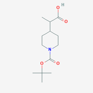 molecular formula C13H23NO4 B2357112 2-[1-(Tert-butoxycarbonyl)piperidin-4-yl]propanoic acid CAS No. 815593-60-3