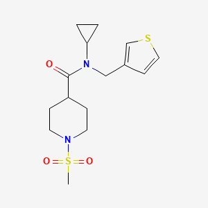 B2357198 N-cyclopropyl-1-(methylsulfonyl)-N-(thiophen-3-ylmethyl)piperidine-4-carboxamide CAS No. 1234888-74-4