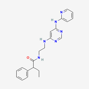 molecular formula C21H24N6O B2357200 2-phenyl-N-(2-((6-(pyridin-2-ylamino)pyrimidin-4-yl)amino)ethyl)butanamide CAS No. 1396716-16-7