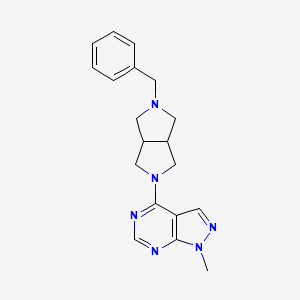molecular formula C19H22N6 B2357203 4-(2-Benzyl-1,3,3a,4,6,6a-hexahydropyrrolo[3,4-c]pyrrol-5-yl)-1-methylpyrazolo[3,4-d]pyrimidine CAS No. 2415488-64-9