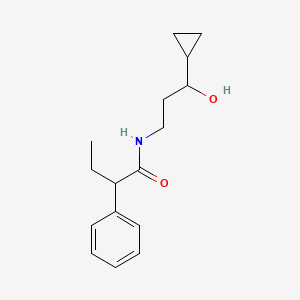 molecular formula C16H23NO2 B2357204 N-(3-cyclopropyl-3-hydroxypropyl)-2-phenylbutanamide CAS No. 1396781-92-2