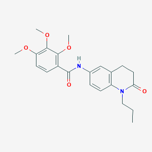 molecular formula C22H26N2O5 B2357210 2,3,4-trimethoxy-N-(2-oxo-1-propyl-1,2,3,4-tetrahydroquinolin-6-yl)benzamide CAS No. 946300-36-3