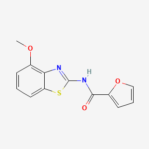 molecular formula C13H10N2O3S B2357213 N-(4-甲氧基-1,3-苯并噻唑-2-基)呋喃-2-甲酰胺 CAS No. 300567-89-9