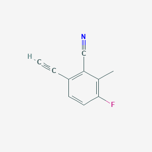 molecular formula C10H6FN B2357225 6-Ethynyl-3-fluoro-2-methylbenzonitrile CAS No. 2460749-42-0