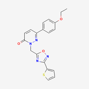 molecular formula C19H16N4O3S B2357242 6-(4-乙氧基苯基)-2-((3-(噻吩-2-基)-1,2,4-恶二唑-5-基)甲基)嘧啶并[3(2H)]-酮 CAS No. 1105247-73-1
