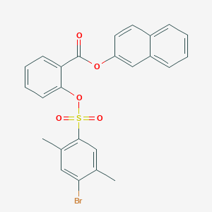 molecular formula C25H19BrO5S B2357243 Naphthalen-2-yl 2-(4-bromo-2,5-dimethylphenyl)sulfonyloxybenzoate CAS No. 2380193-54-2