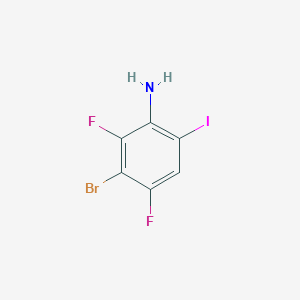 molecular formula C6H3BrF2IN B2357248 3-Bromo-2,4-difluoro-6-iodoaniline CAS No. 2219373-70-1