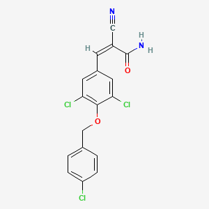 molecular formula C17H11Cl3N2O2 B2357249 (Z)-2-cyano-3-[3,5-dichloro-4-[(4-chlorophenyl)methoxy]phenyl]prop-2-enamide CAS No. 444065-05-8