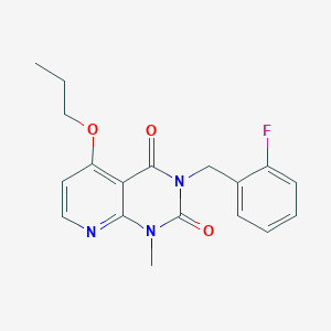 molecular formula C18H18FN3O3 B2357262 3-(2-fluorobenzyl)-1-methyl-5-propoxypyrido[2,3-d]pyrimidine-2,4(1H,3H)-dione CAS No. 921498-28-4
