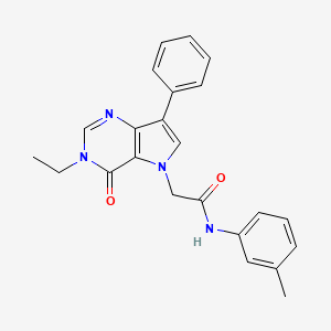 molecular formula C23H22N4O2 B2357265 2-(3-ethyl-4-oxo-7-phenyl-3,4-dihydro-5H-pyrrolo[3,2-d]pyrimidin-5-yl)-N-(3-methylphenyl)acetamide CAS No. 1251631-97-6