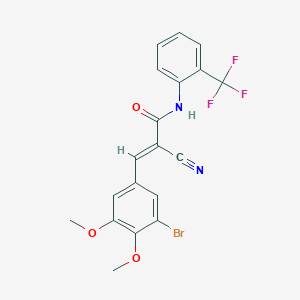 (E)-3-(3-bromo-4,5-dimethoxyphenyl)-2-cyano-N-[2-(trifluoromethyl)phenyl]prop-2-enamide