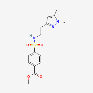 molecular formula C15H19N3O4S B2357274 methyl 4-(N-(2-(1,5-dimethyl-1H-pyrazol-3-yl)ethyl)sulfamoyl)benzoate CAS No. 2034237-82-4
