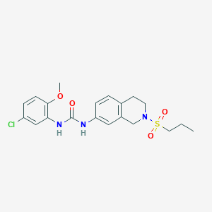 molecular formula C20H24ClN3O4S B2357279 1-(5-Chloro-2-methoxyphenyl)-3-(2-(propylsulfonyl)-1,2,3,4-tetrahydroisoquinolin-7-yl)urea CAS No. 1208531-83-2