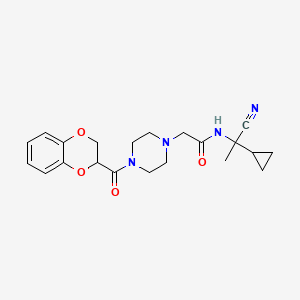 B2357289 N-(1-cyano-1-cyclopropylethyl)-2-[4-(2,3-dihydro-1,4-benzodioxine-3-carbonyl)piperazin-1-yl]acetamide CAS No. 1111561-91-1