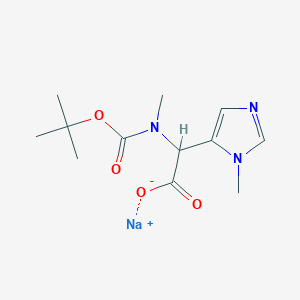 molecular formula C12H18N3NaO4 B2357292 2-((叔丁氧羰基)(甲基)氨基)-2-(1-甲基-1H-咪唑-5-基)乙酸钠 CAS No. 2155852-12-1