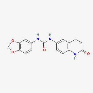 molecular formula C17H15N3O4 B2357295 1-(苯并[d][1,3]二噁唑-5-基)-3-(2-氧代-1,2,3,4-四氢喹啉-6-基)脲 CAS No. 1172393-41-7