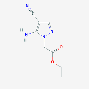 B2357296 ethyl 2-(4-cyano-5-imino-2,5-dihydro-1H-pyrazol-1-yl)acetate CAS No. 1356641-11-6