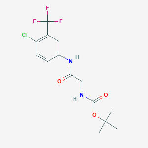 B2357311 tert-butyl N-({[4-chloro-3-(trifluoromethyl)phenyl]carbamoyl}methyl)carbamate CAS No. 1387760-29-3