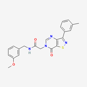 molecular formula C22H20N4O3S B2357314 N-(3-甲氧基苄基)-2-(7-氧代-3-(间甲苯基)异噻唑并[4,5-d]嘧啶-6(7H)-基)乙酰胺 CAS No. 1112432-62-8