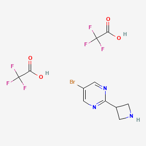 molecular formula C11H10BrF6N3O4 B2357333 2-(Azetidin-3-yl)-5-bromopyrimidine bis(trifluoroacetic acid) CAS No. 2060043-00-5