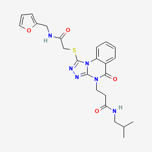 3-(1-((2-((furan-2-ylmethyl)amino)-2-oxoethyl)thio)-5-oxo-[1,2,4]triazolo[4,3-a]quinazolin-4(5H)-yl)-N-isobutylpropanamide