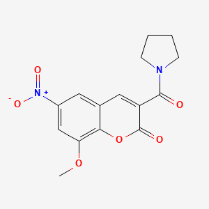 8-Methoxy-6-nitro-3-(pyrrolidinylcarbonyl)chromen-2-one