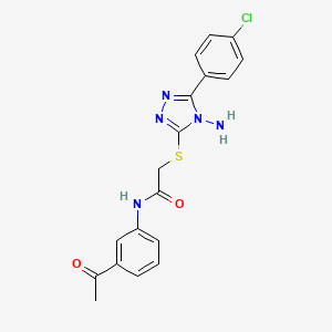 N-(3-acetylphenyl)-2-{[4-amino-5-(4-chlorophenyl)-4H-1,2,4-triazol-3-yl]sulfanyl}acetamide