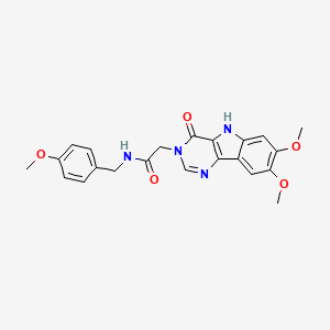 2-(7,8-dimethoxy-4-oxo-4,5-dihydro-3H-pyrimido[5,4-b]indol-3-yl)-N-(4-methoxybenzyl)acetamide